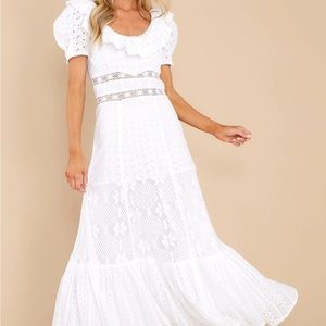 LOVESHACKFANCY Stassie True White Maxi Dress